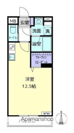アライブⅣ[1R/32.68m2]の間取図