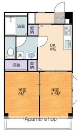 ファミーユ[2DK/44.71m2]の間取図