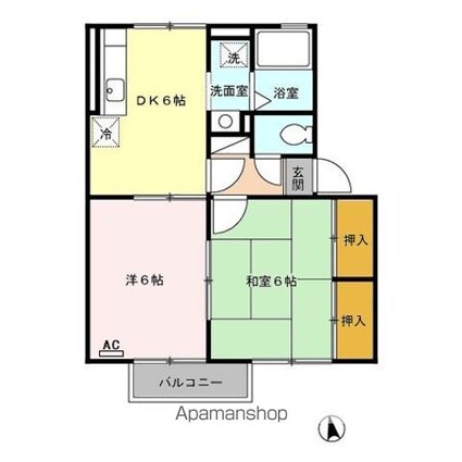 ファミール小春の里　Ｄ棟[2DK/41.89m2]の間取図