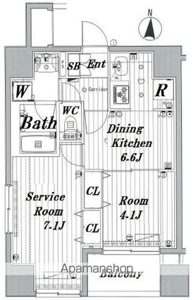 東京都新宿区新宿５丁目[2DK/40.65m2]の間取図