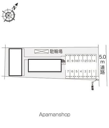 レオパレスツインズ[1K/22.7m2]の配置図