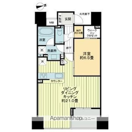 シティタワー松山西堀端[1LDK/62.78m2]の間取図