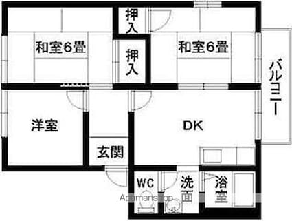 ディアスくすみⅢ[3DK/46.8m2]の間取図