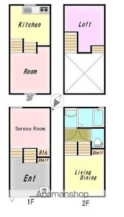 Ｌｅｓ　Ｔｏｕｒｔｅｒｅａｕｘ[1SLDK/49.05m2]の間取図