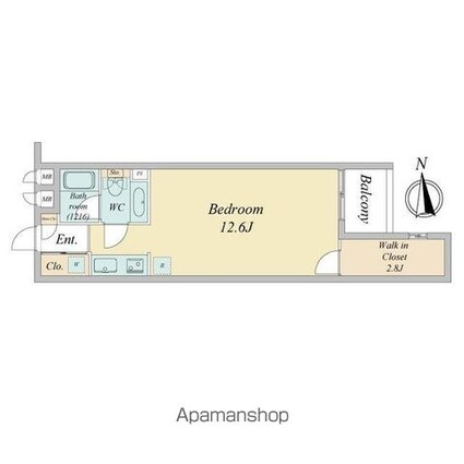 エルスタンザ下北沢[1R/36.58m2]の間取図