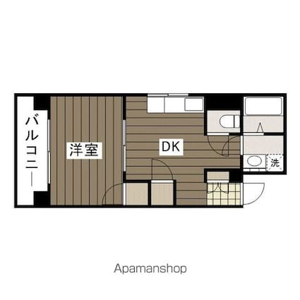 広島県広島市南区霞２丁目[1DK/32m2]の間取図