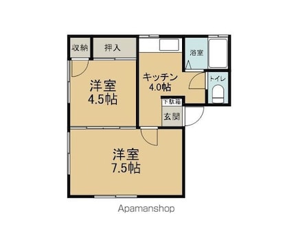エスポワール[2K/34.78m2]の間取図