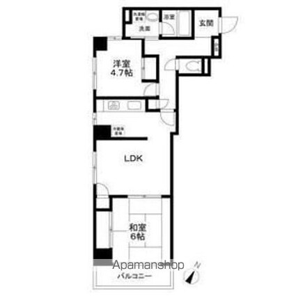 フェリーチェお茶の水[2LDK/62.08m2]の間取図