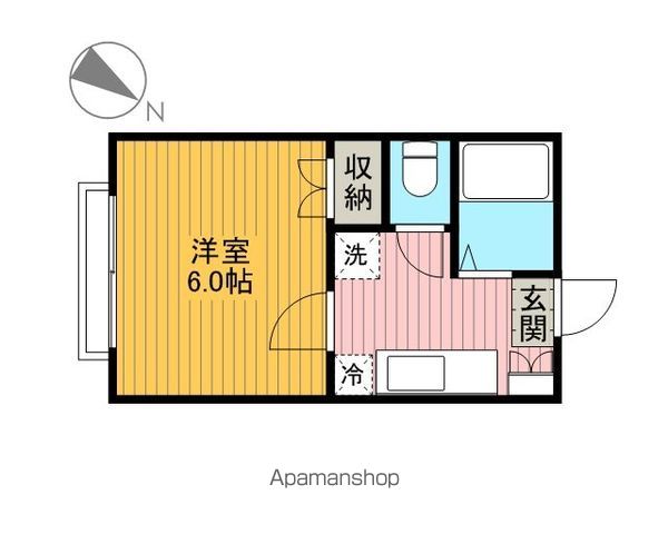 ルナベルーナ[1K/19.95m2]の間取図