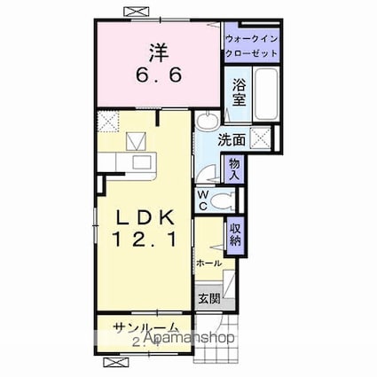 エトワールエスポ[1LDK/52.38m2]の間取図