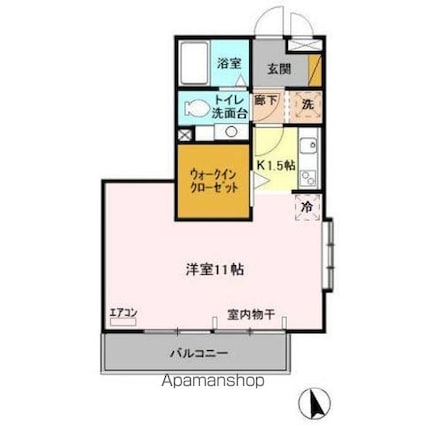 グランドセントレア８８８　Ａ・Ｂ[1K/33.32m2]の間取図