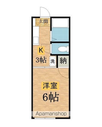 ファミーユ遠藤[1K/19.44m2]の間取図