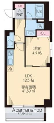 レコルト　ヴィル高円寺[1LDK/41.59m2]の間取図