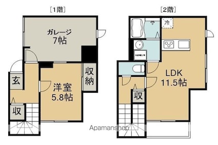 平成Ｂａｓｅ[1LDK/59.33m2]の間取図