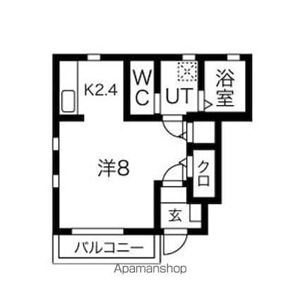 Ｓｏｌｅｉｌ　ｈｉｎａ（ソレイユ　ヒナ）ＩＩ・ＩＩＩ[1K/28.41m2]の間取図