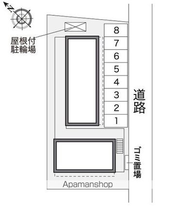 レオパレスＲＡＦＦＩＮＥ[1K/20.28m2]の配置図