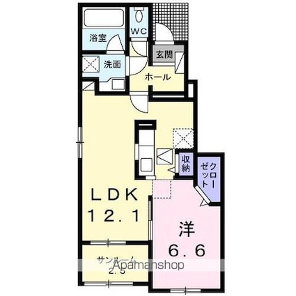 香川県高松市仏生山町甲[1LDK/50.07m2]の間取図