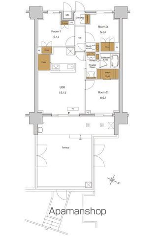 【北区東十条のマンションの間取り】