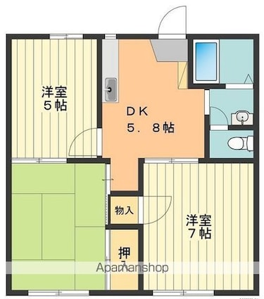 ブループラム長渕[3DK/46.37m2]の間取図