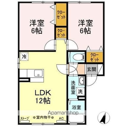 ドルチェグランモア[2LDK/53.76m2]の間取図