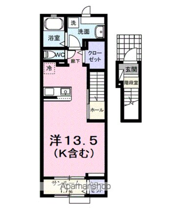 パフュームⅠ[1R/40.94m2]の間取図