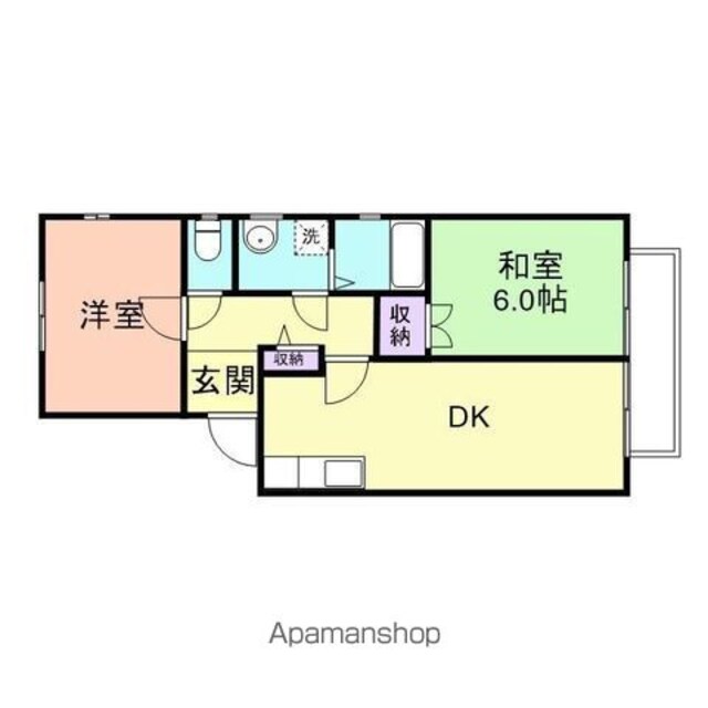 和歌山県和歌山市植松丁[2DK/47.4m2]の間取図