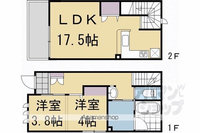 山陰本線 太秦駅 徒歩14分 2階建 新築の間取り写真