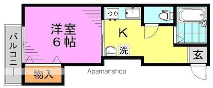 パステロ[1K/23m2]の間取図