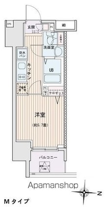 エスティメゾン錦糸町Ⅱ[1K/21.53m2]の間取図