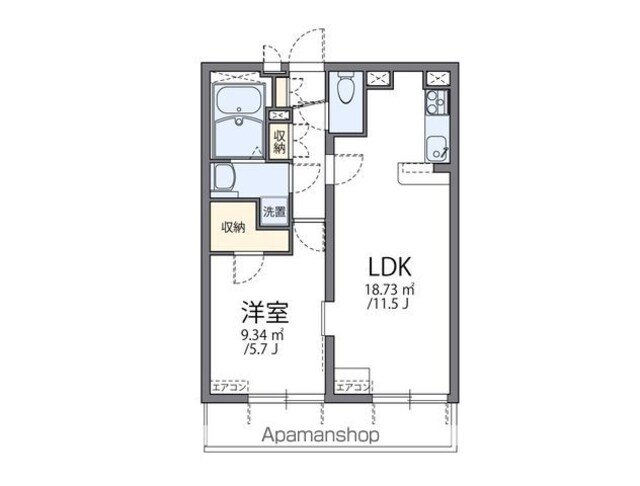 レオパレス壽光Ⅰ[1LDK/39.74m2]の間取図