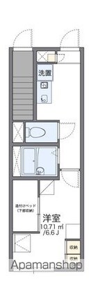 レオパレスライト３３９[1K/22.33m2]の間取図