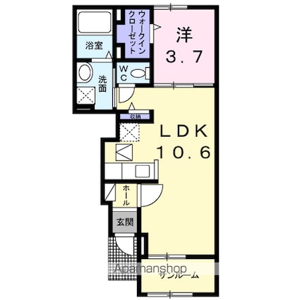 サン・リュミエール[1LDK/40.53m2]の間取図