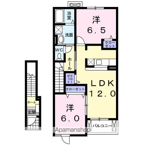 【サンライト若松　Ⅱの間取り】