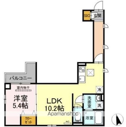 アンジュール高島平Ｉ[1LDK/40.95m2]の間取図