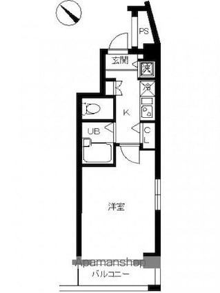 スカイコート板橋第２[1K/22.92m2]の間取図