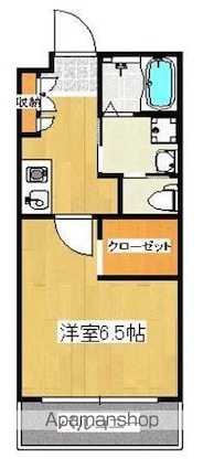 グランドゥール高松[1K/25.65m2]の間取図