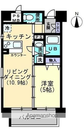 Ｒａｆｆｉｎｅ[1LDK/40m2]の間取図