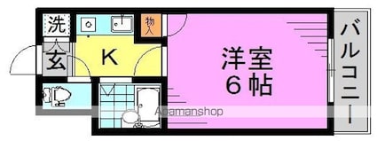 グランデュール富士見町Ｂ[1K/20m2]の間取図