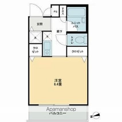 東京都板橋区南常盤台２丁目[1K/20.42m2]の間取図