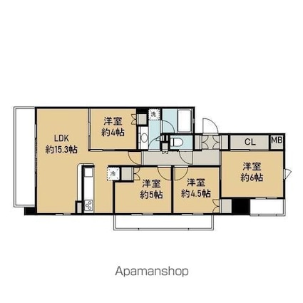ガーラ・レジデンス三鷹シャインパークス[4LDK/75.76m2]の間取図