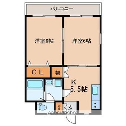 廣田８８[2K/39.74m2]の間取図