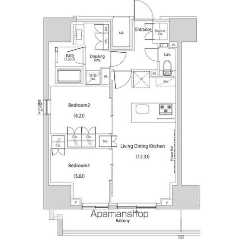 中野区本町のマンションの間取り