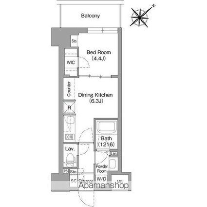 Ｔｈｅ　ｇｌｏｗ　Ｍｉｔａ[1DK/29.02m2]の間取図