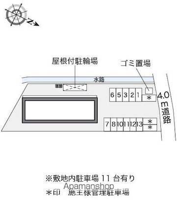 レオパレスきたじま２番館[1K/23.71m2]の配置図