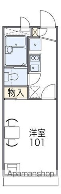レオパレス紀三井寺Ⅱ[1K/19.87m2]の間取図