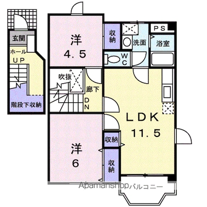 コージーハウス石井Ａ[2LDK/58.12m2]の間取図