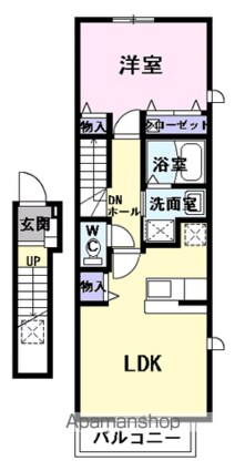 サンローレル[1LDK/42.8m2]の間取図