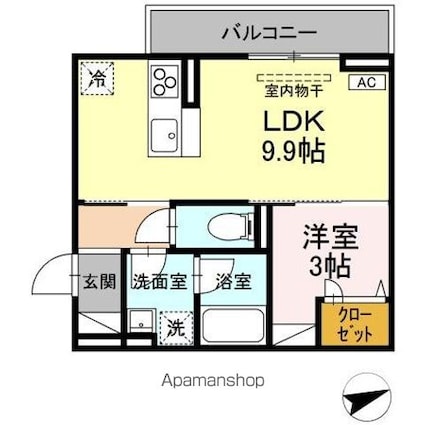 サントピア新涯ＩＩ[1LDK/32.8m2]の間取図