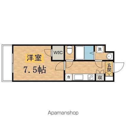 ベルベール[1K/25.67m2]の間取図