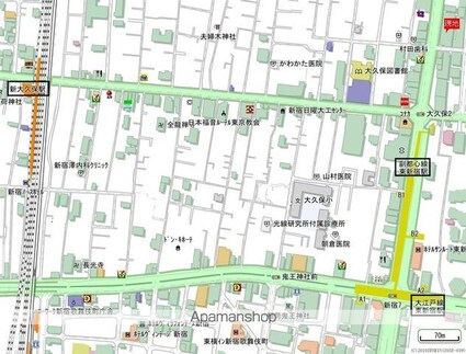 東京都新宿区大久保２丁目[1K/23.6m2]の配置図